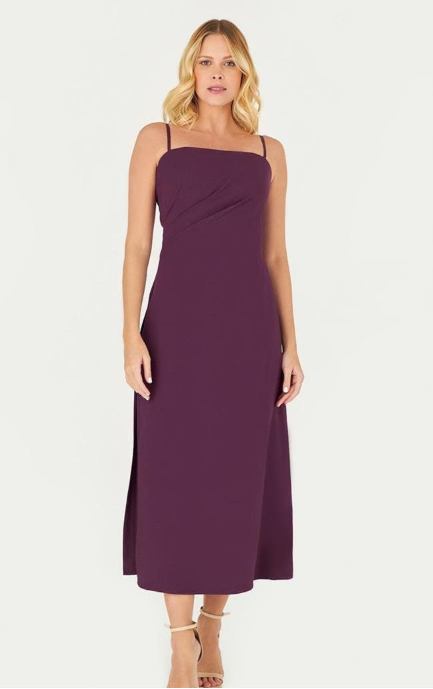 Vestido Mídi Fenda Roxo